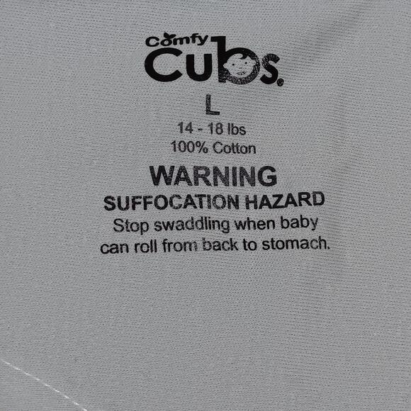 Bundle of 3 Comfy Cubs Swaddles 2 SM 1 L Gray and Mauve - Picture 5 of 10